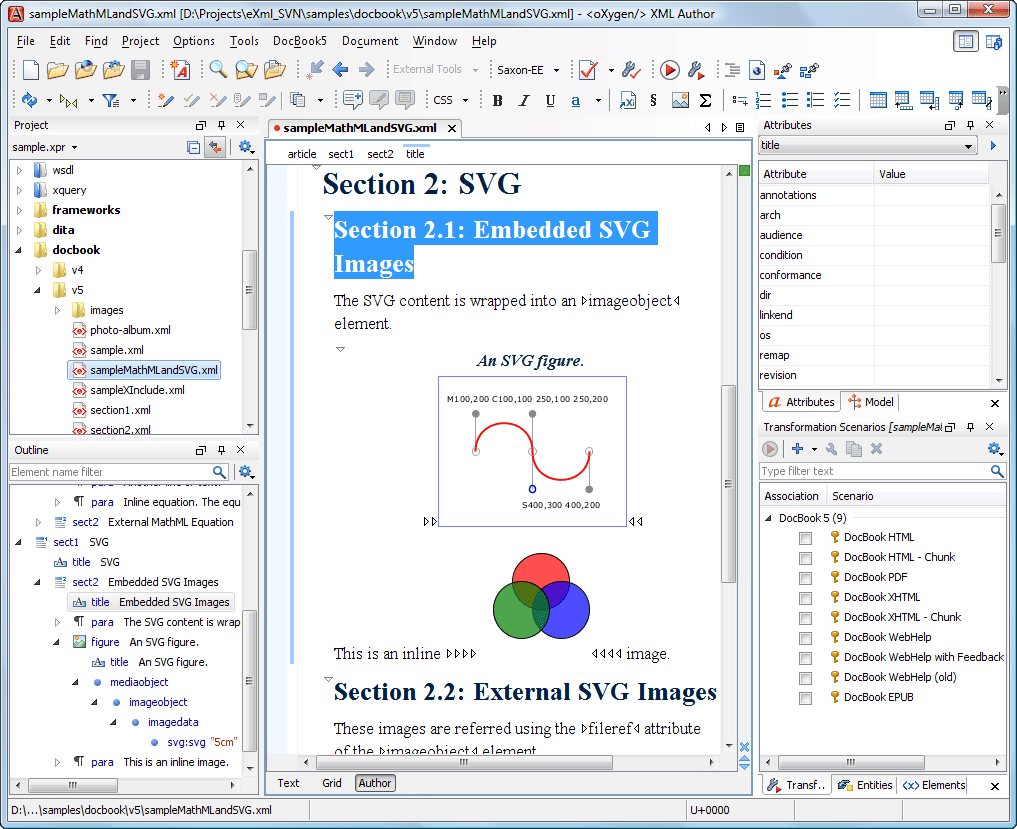 oXygen XML Author screen shot