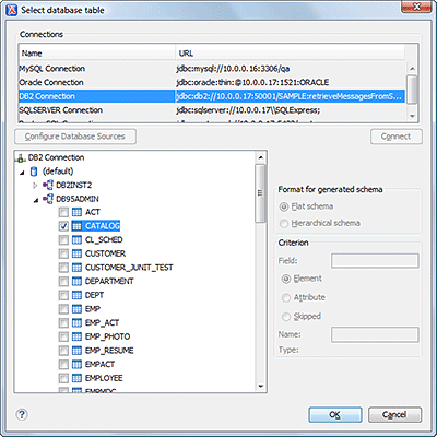  The Convert Database to Schema Dialog