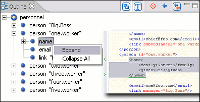 Tree based outliner