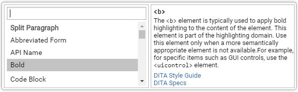 DITA Content Completion