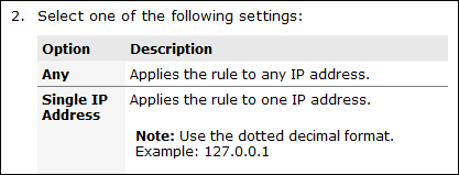 Screen capture showing typical formatting of a choicetable in a reading format