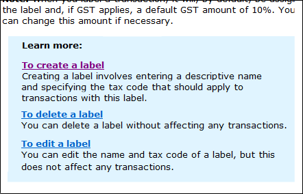 Screen capture of Web page with short description topic preview