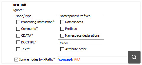 Ignore Nodes by XPath Option Supported in Directory Comparisons