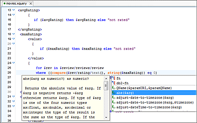 XQuery Content Completion