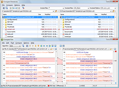 Comparing ODF files