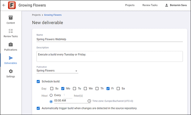 Scheduling Builds for Deliverables