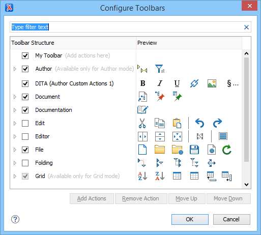 Configure Toolbars
