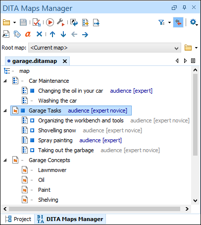 The DITA Maps Manager