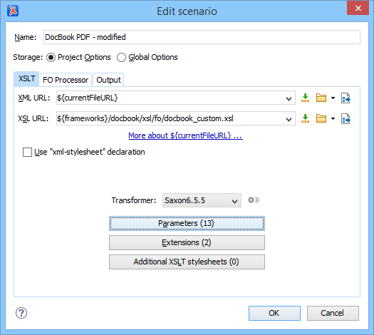 Configuring the docbook XSL/FO transformation