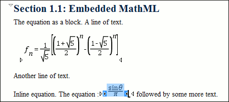MathML in Docbook