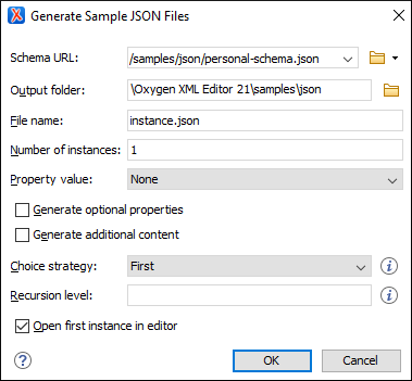 Generate Sample JSON Files