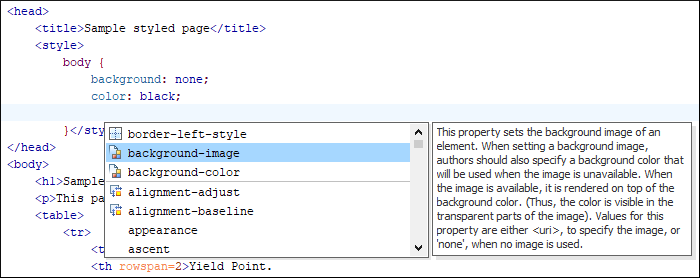 Embedded CSS and JavaScript Support