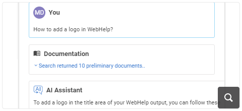 AI Assistant Chatbot Displayed in Non-Modal Window