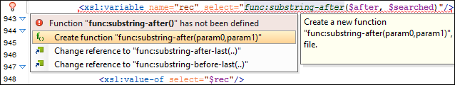 Example of an XSLT Quick Fix Proposal