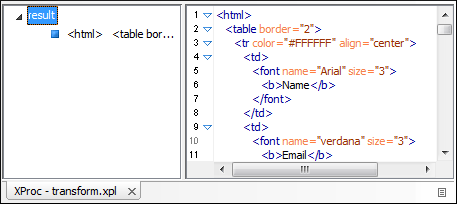 XProc Results View