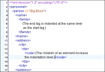 XML and Indentation