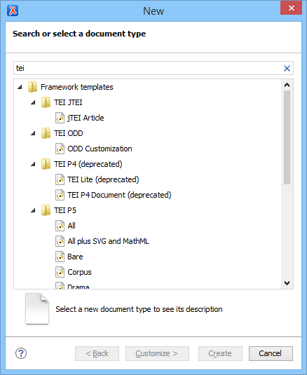 New TEI document from Templates