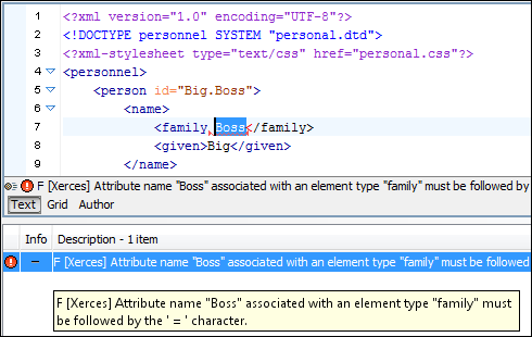 How to write dtd in xml file