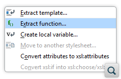 Added More Refactoring Actions for XSLT Stylesheets