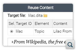 Document Preview Added in Reuse Content and Cross Reference Dialog Boxes
