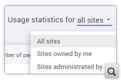 Filters for Sites and Usage Statistics