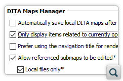 Option to Hide Irrelevant Contexts in DITA Maps Manager