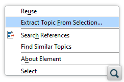 Create New DITA Topic from a Selection of Content