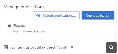 Include Publications from Existing DITA-OT Project Files