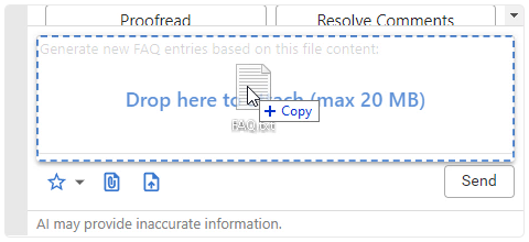 Attach Files to the Conversation Using Drag/Drop or Copy/Paste