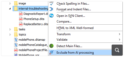 Specify Resources to be Ignored by the AI