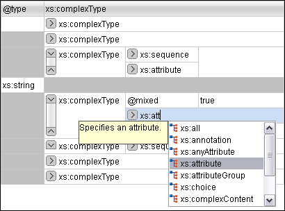 XML Grid Editor Content Completion