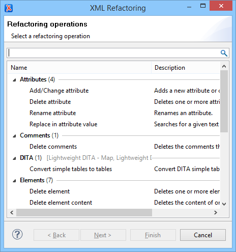 XML Refactoring Tool